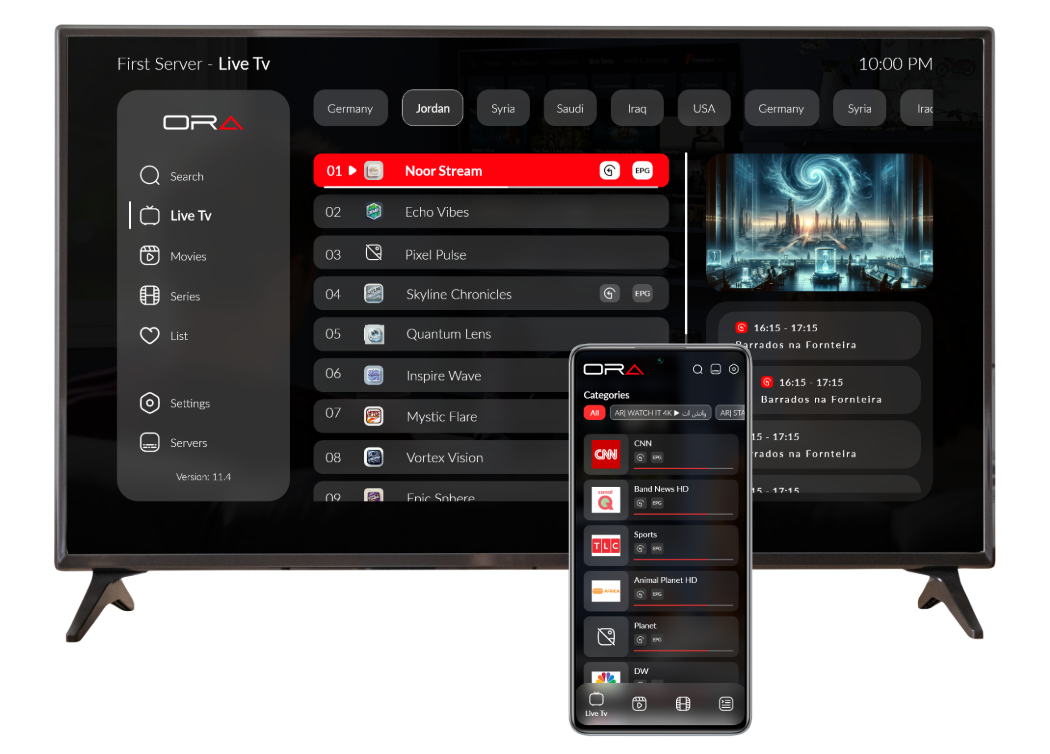 ORA IPTV Player Interface